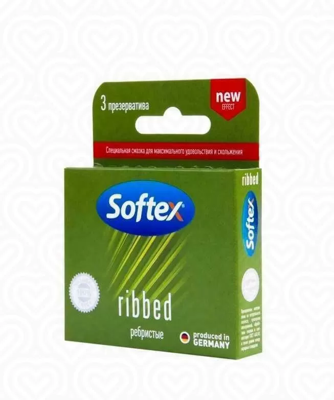 Презервативы SOFTEX Ribbed - ребристые 3шт