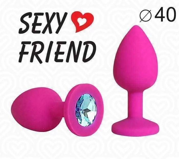 Втулка анальная SEXY FRIEND с бирюзовым стразом