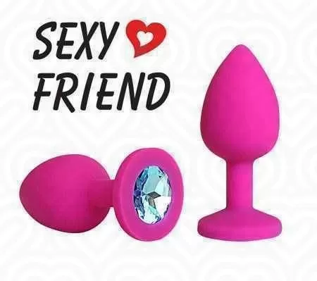 Втулка анальная SEXY FRIEND с бирюзовым стразом