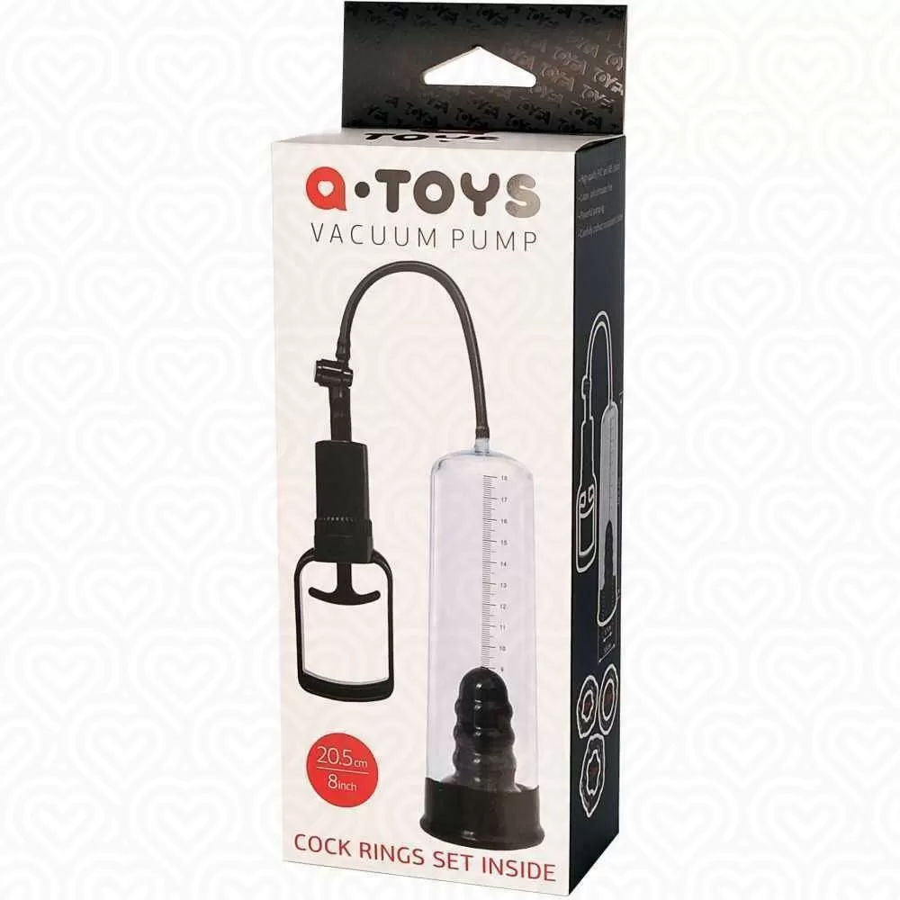 Вакуумная помпа A-toys L-20,5см + 3 кольца /черная/