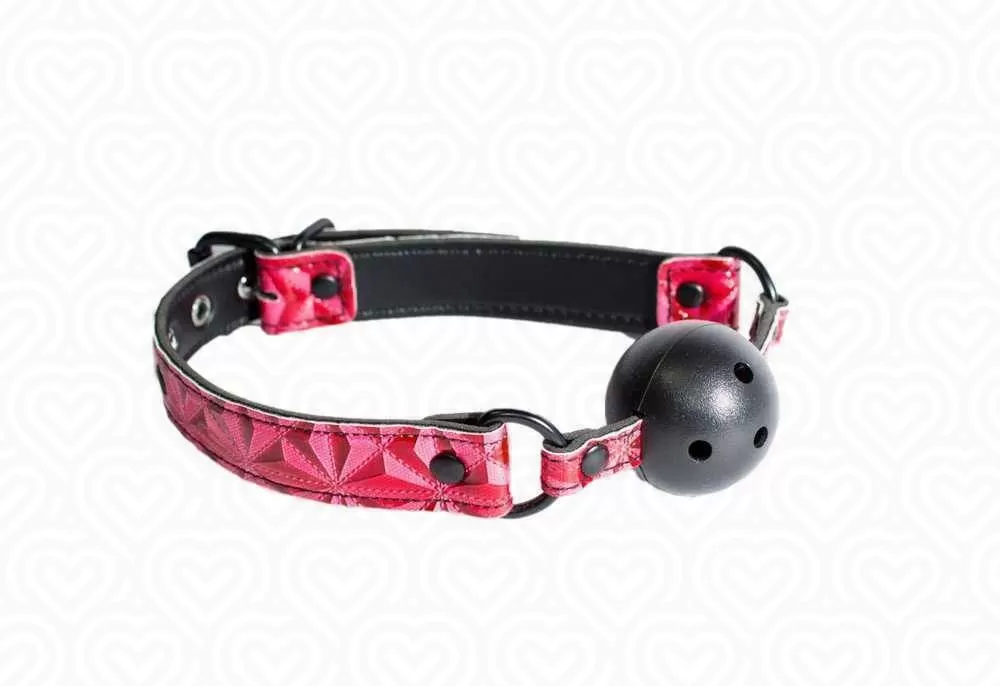 Кляп перфорированный BALL GAG /черно-красный/