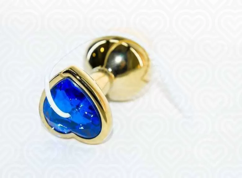 Втулка для электростимуляции СЕРДЕЧКО Medium GOLD D-3,5см L-7,5см