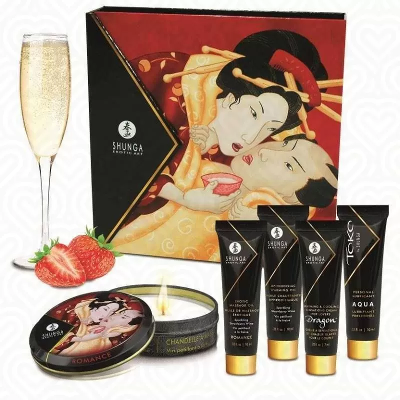 Набор подарочный Shunga GEISHA s SECRET Клубника и шампанское 5 предметов