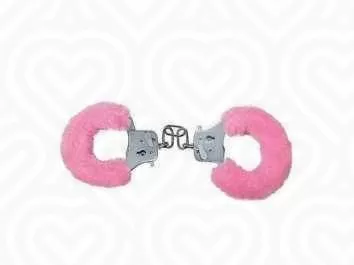 Оковы с мехом и цепью Original Furry Leg Guffs розовые
