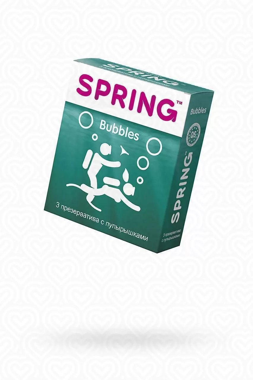 Презервативы SPRING BUBBLES с точечной поверхностью 3шт
