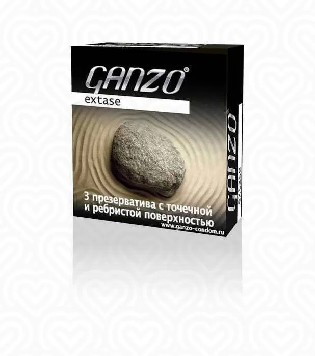 Презервативы GANZO NEW Extase /точки и ребра/ 3шт, анатомической формы