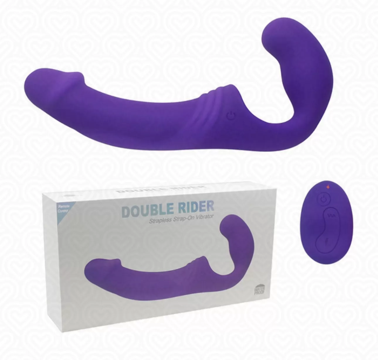 Анатомический страпон DOUBLE RIDER с вибрацией /фиолетовый/