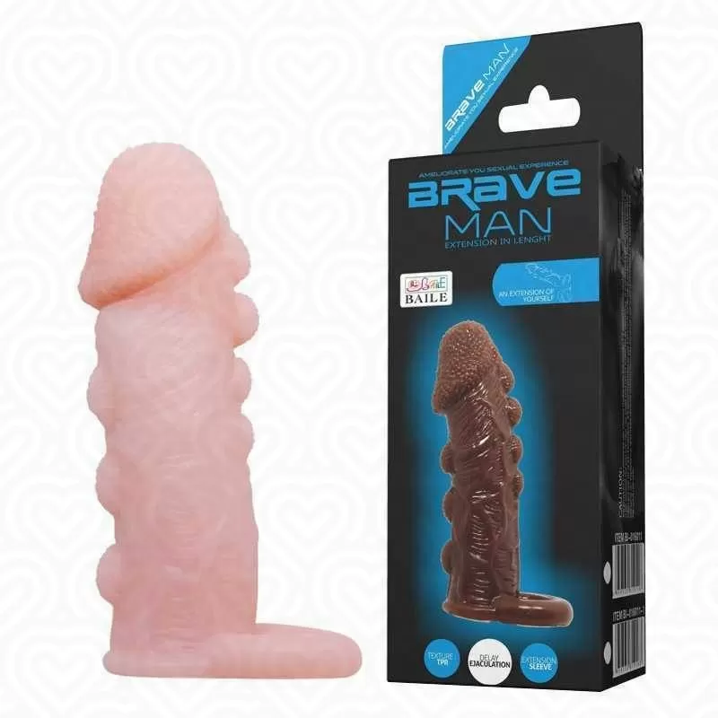 Насадка увеличивающая Pretty Love BRAVE MAN L-13см /телесная/