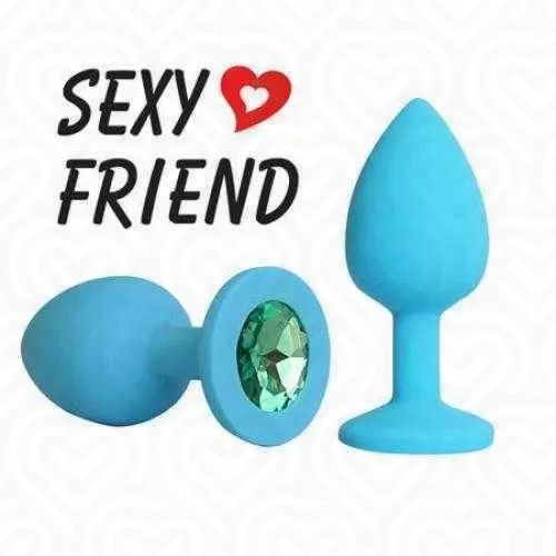 Втулка анальная SEXY FRIEND с изумрудным стразом