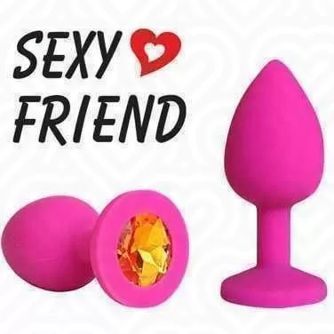 Втулка анальная SEXY FRIEND с оранжевым стразом
