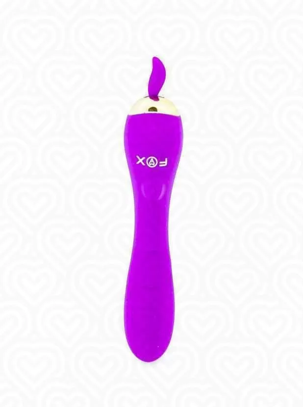Вибромассажер FOX с язычком и Usb-Charge L-20см D-3