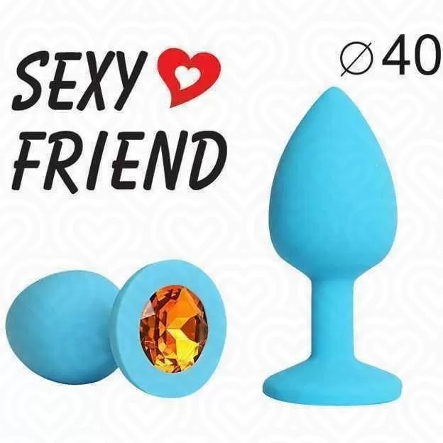 Втулка анальная SEXY FRIEND с оранжевым стразом