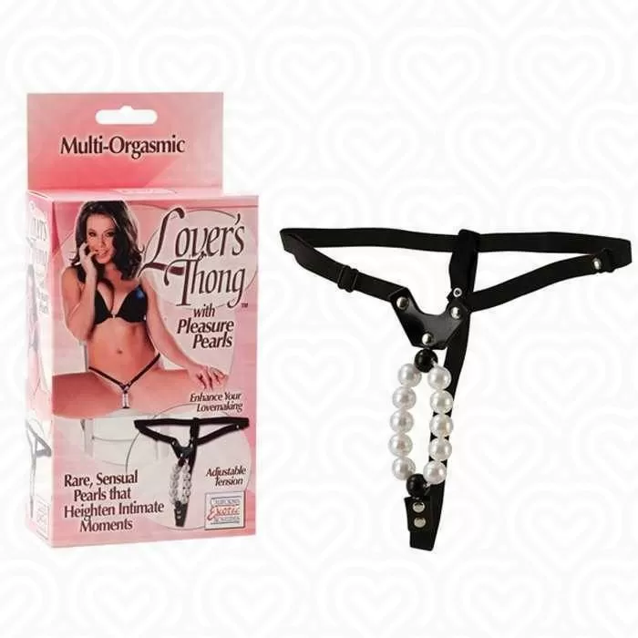 Стринги для стмуляции клитора LOVER s THONG с белыми бусами