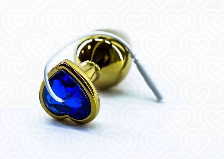 Втулка для электростимуляции СЕРДЕЧКО Medium GOLD D-3,5см L-7,5см