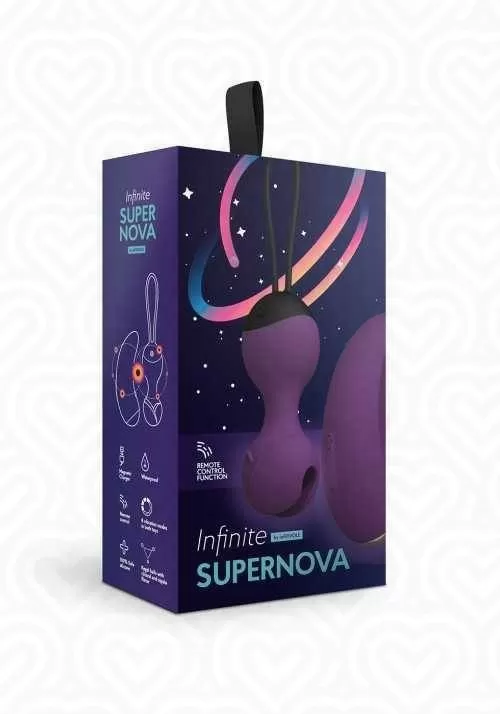 Виброшарики Кегеля с вибро-пультом ду SuperNova /фиолетовый/