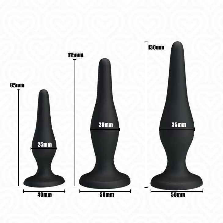 Набор анальных втулок BEGINNER s MINI ANAL Kit 3шт /черный/