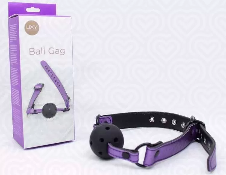 Кляп перфорированный BALL GAG /черно-фиолетовый/