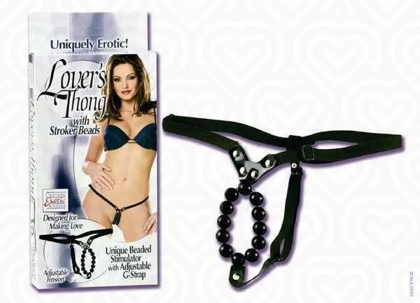 Стринги для стмуляции клитора LOVER s THONG черные