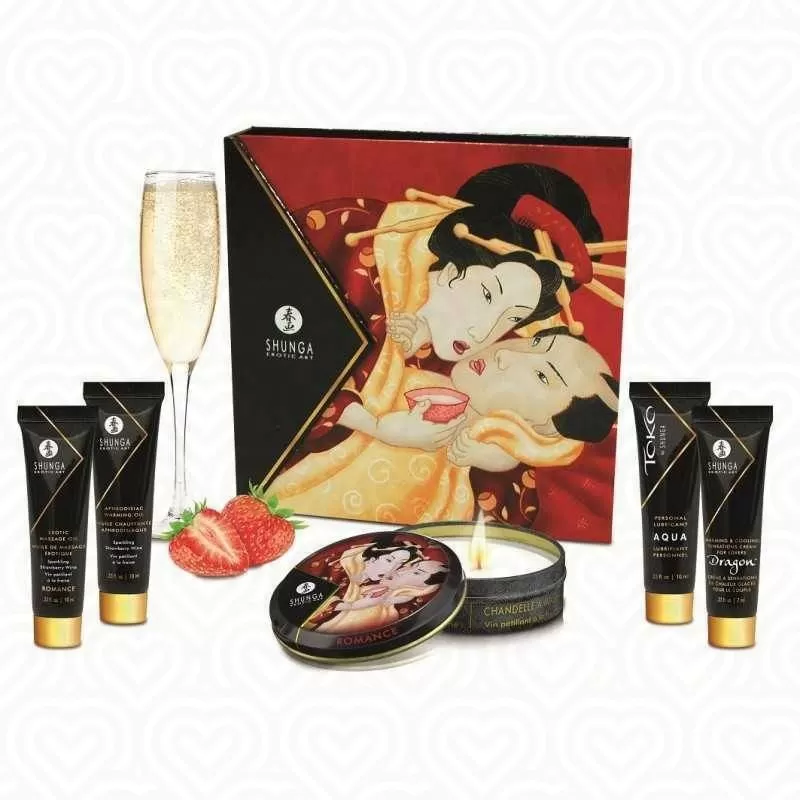 Набор подарочный Shunga GEISHA s SECRET Клубника и шампанское 5 предметов